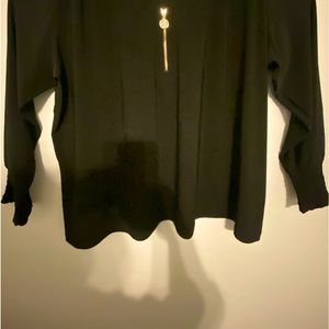 Anne Klein 3X Black Blouse with front zipper